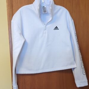 Adidas White Quarter-Zip Sweatshirt